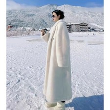 Cappotto pelliccia visone 2024 invernale nuovo donna sciolto spesso giacca lunga risvolto colletto cappotto