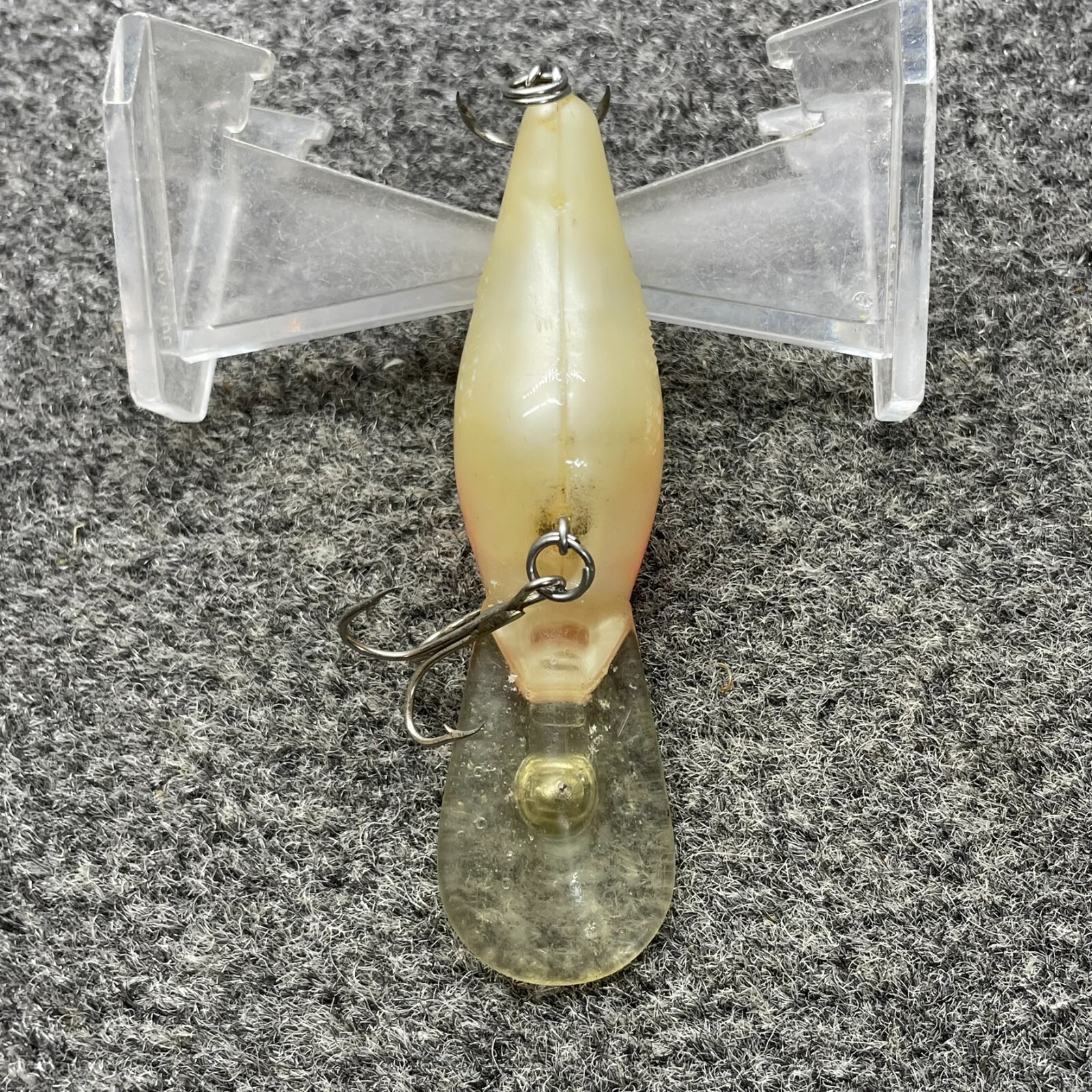 Mann's Razorback Deep Pig Vintage Crankbait Fishing Lure - Pink Head Pearl