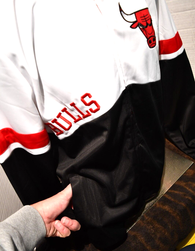 Chaqueta de Pista Rompevientos Starter Para Hombre LG Chicago Bulls con Cremallera Completa Nueva con Etiquetas Blanca/Negra - Imagen 4 de 9