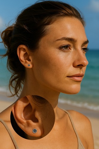 Nature's Charm Sunflower .925 Sterling Silver Stud Floral Earrings - Imagen 2 de 7