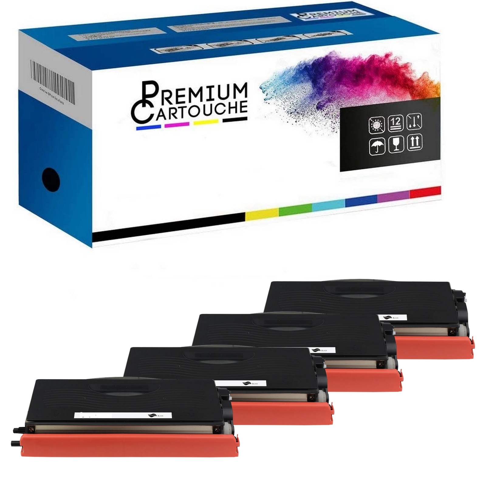 Toner TN 3280 XXL noir compatible Brother lot de 4 pour éviter les textes pâles et flous