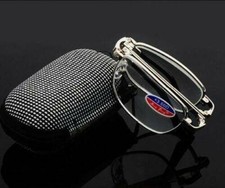 US. Portable Folding Reading Glasses Metal frame with Case Strength 1.00 4.00