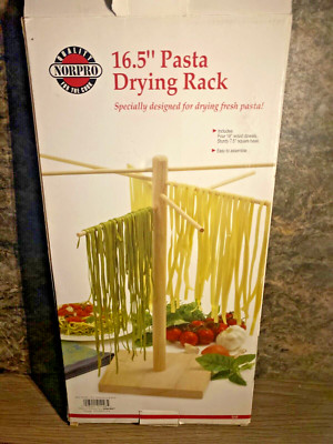 Norpro Pasta Drying Rack Wood, 16.5  Brand New In Box