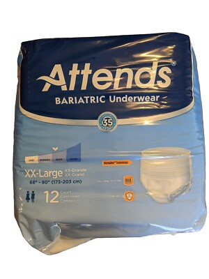 Attends Bariatric Underwear, Incontinence Underwear Heavy Absorbency, XXL, 12...