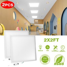 24  LED Recessed Panel Ceiling Lights 2-Pack  Slim Flush Mount Home Fixture