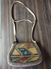 Vintage Handmade Tooled Brown Leather Purse Western Bag