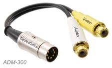 6-inch DIN-7 Male to 2-RCA Female Coleco ADAM to TV Audio/Video Adapter Cable