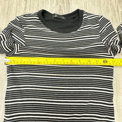 ATM Anthony Thomas Melillo gestreiftes Langarm Bodycon Kleid schwarz weiß Gr. XS - Bild 8 von 9