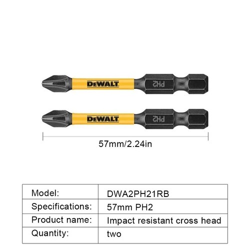 DeWALT DT7998T PH2 57mm FLEXTORQ High Impact Screwdriver Bits UK Seller - Picture 3 of 13