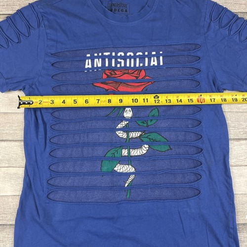Cornerstone Bodega Antisocial Rose Snake Tshirt Medium Blue - Picture 2 of 7