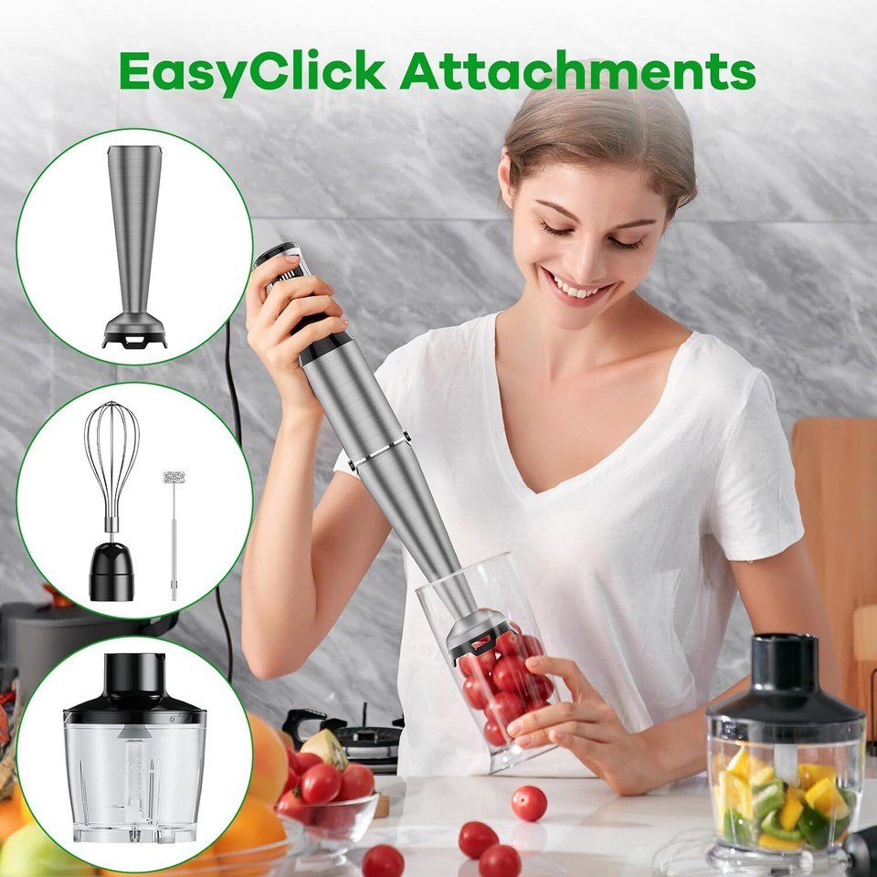 Immersion Blender Handheld Hand Blender 1100W Variable Speed 5in1 Stick Blender eBay