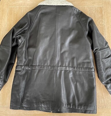 Vintage Timberland Weathergear Black Leather Jacket Shearling