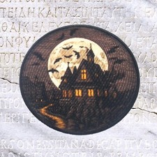 Haunted House Patch Iron-on Applique Halloween Badge Creepy Monster Scary