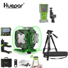 Huepar 12 Lines Self-Leveling Laser Level with LCD Screen+Tripod+Laser Receiver