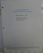 Polaroid SX-70  Other Cameras Accessories Dealer Pricing Guide 3-1-1977- RARE