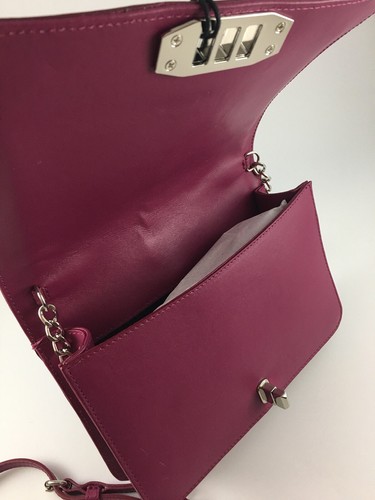 REBECCA MINKOFF MAGENTA SOFT OIL QUILTED LEATHER SMALL LOVE CROSS-BODY BAG BNWT - Picture 7 of 12