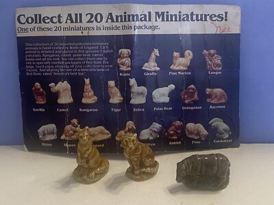 Red Rose Tea Wade Animal Figure Series w/ Collection Card Rhino Kangaroo Tiger