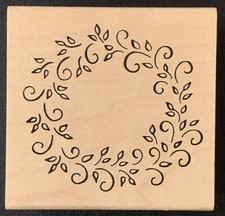Denami Design Holiday Delicate Leaf Ivy Wreath Rubber Stamp