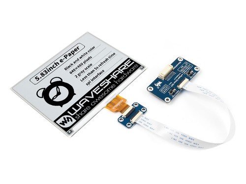 Waveshare 5.83" E-Paper Display HAT For Raspberry Pi 648×480 Black/White SPI - Picture 1 of 10