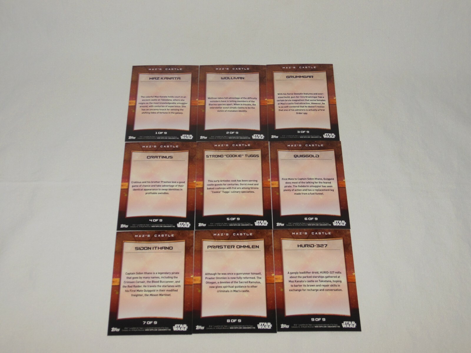 2016 Star Wars The Force Awakens Series 2 9 CARD MAZ'S CASTLE SET MINT eBay