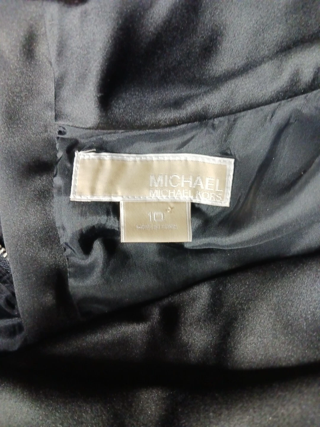 Abito Michael Kors 10 nero senza maniche tubino collo cappuccio