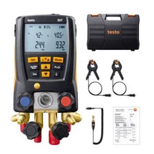 Testo 557 Digital Manifold Gauge Kit Refrigeration Pressure Gauge+2 Clamp Probes