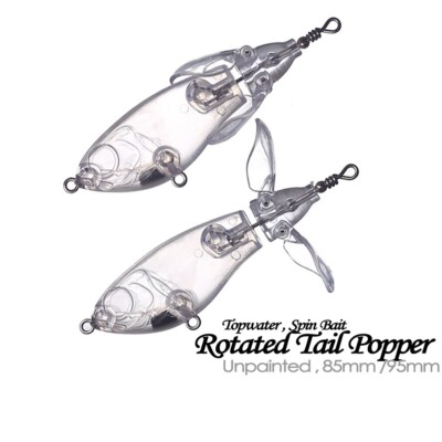 10PCS 8.5CM/9.5CM Topwater Popper Spink Bait Unpainted Bait Blank Fishing Lure