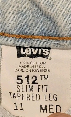 👖🇺🇲 Vintage Levis 512 Jeans Womens 11 Med Slim Fit Tapered Leg Made in USA - Picture 5 of 8