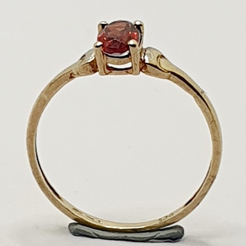 Cute Fancy 9ct Garnet Solitaire Single Stone Yellow Gold 375 Ring Size M - Picture 3 of 24