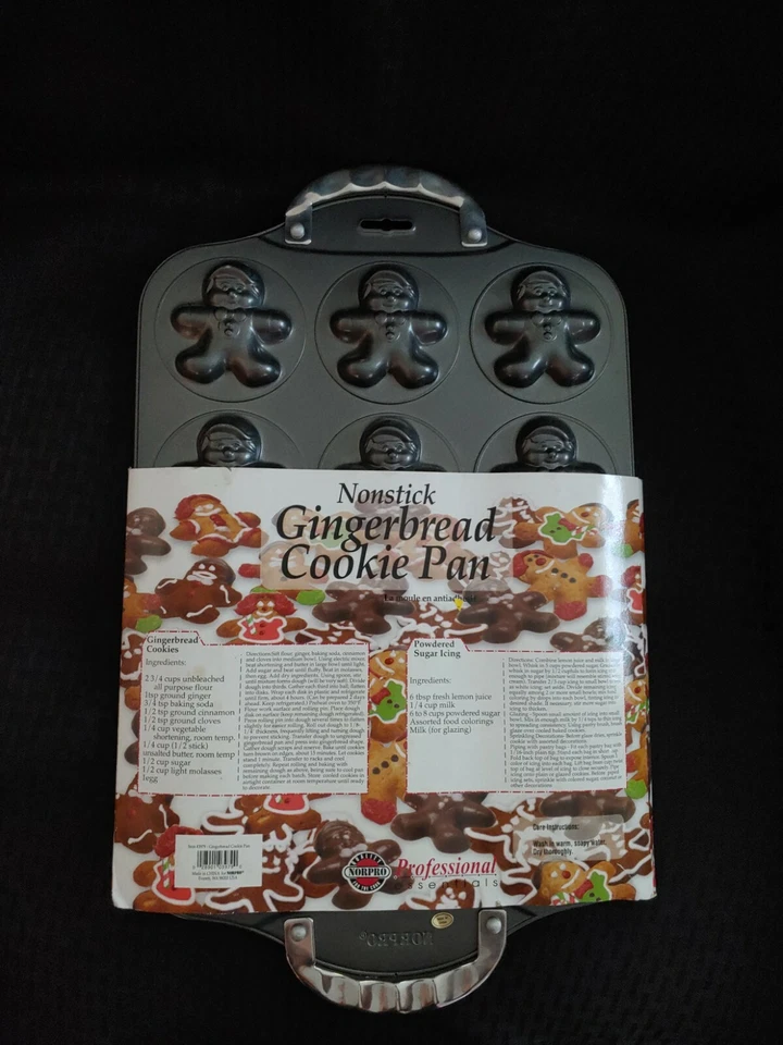 Nueva hoja de galletas Gingerbread Man profesional antiadherente Norpro 12 galletas Foto 2 de 4