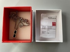 Charles Jourdan - collier acier plaque rectangulaire acier et pvd noir 50cm