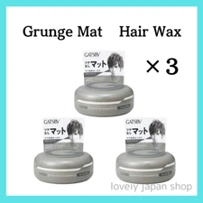 [Set of 3] Mandom GATSBY Hair Wax Moving Rubber Grunge Mat 80g Gray