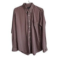 Men  s Oxford Gingham Dress Shirt Size Large