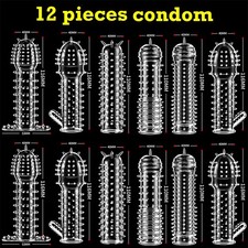 Newest Flexible Latex spike Condoms Reusable Bump Enhance Extension Stimulate