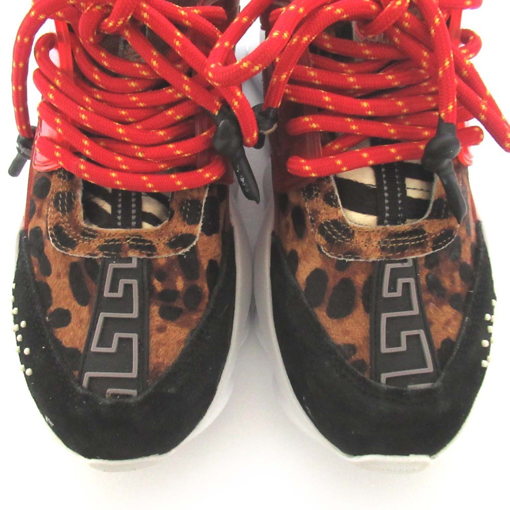 VERSACE Chain Reaction Leopard Pattern Sneaker EU… - image 4