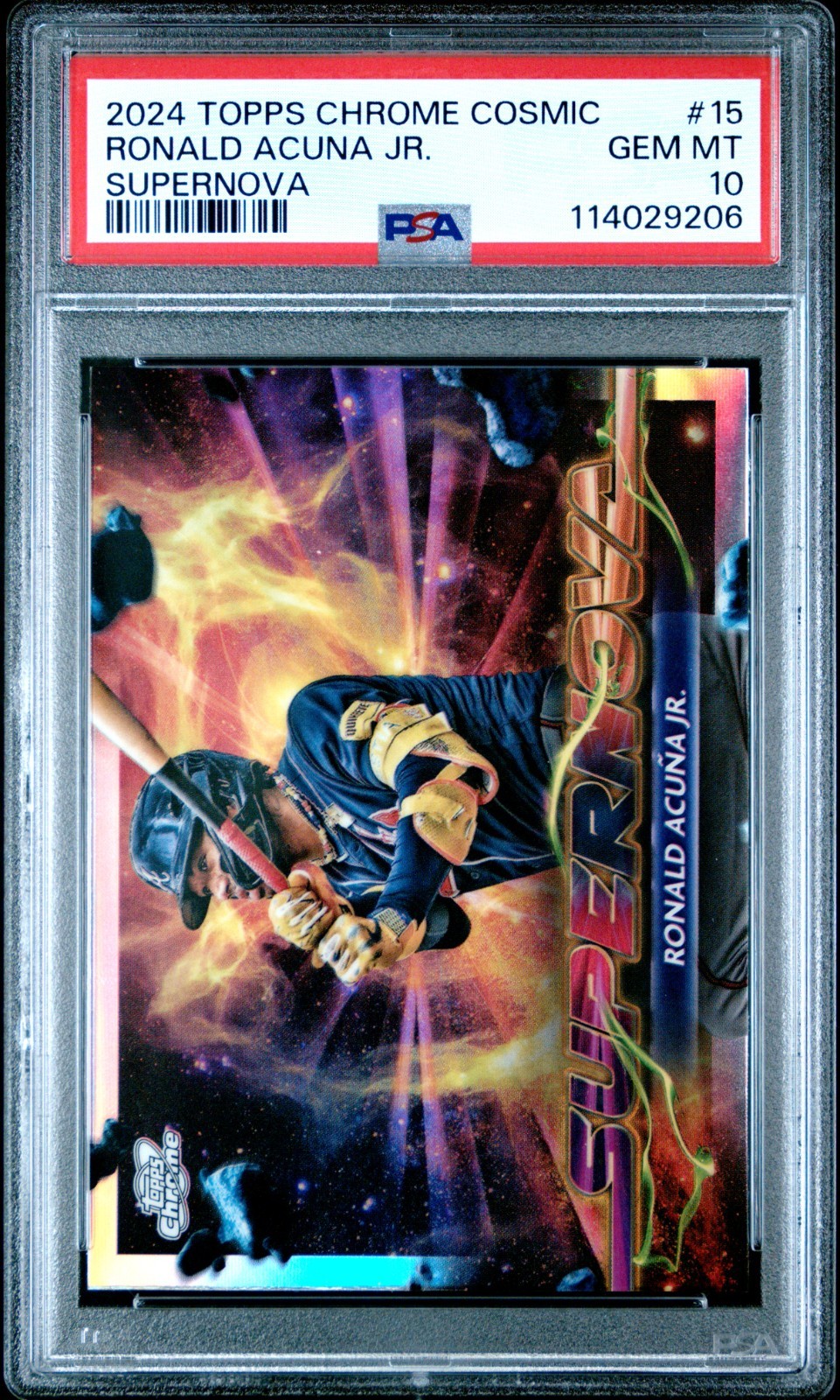 2024 Topps Chrome Cosmic Supernova #15 Ronald Acuna Jr. PSA 10