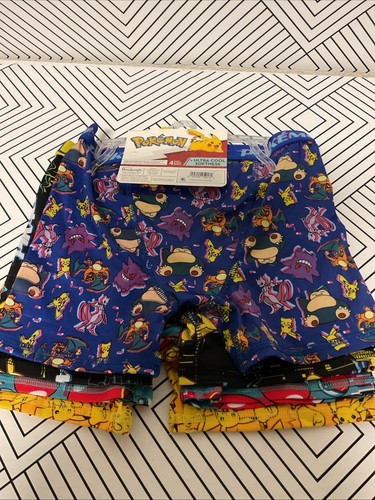 🌻 Pokemon Boys 4 Pack Athletic Boxer Brief Size 8 🆕 - Picture 2 of 4