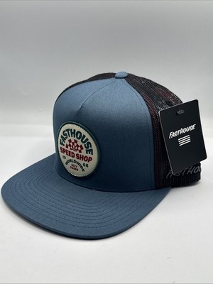Fasthouse Hat Mens Black Blue 1968 Speed Shop Classic Trucker Snapback