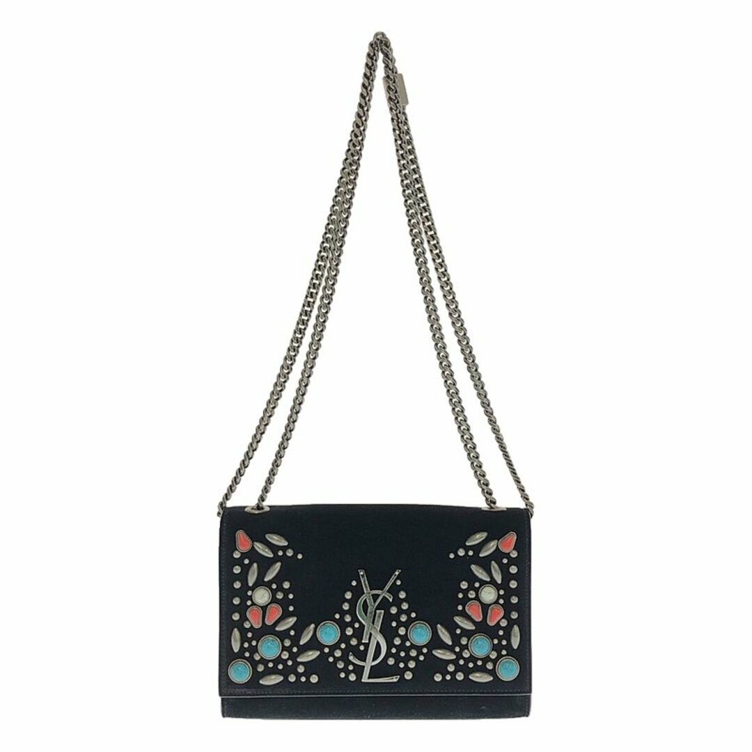 Saint Laurent Paris Kate pelle scamosciata borchie colore pietra decoro usato0