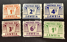 Stamps Zambia Postage Due 1964 SC J1-J6 MH (set of 6) as Pictured
