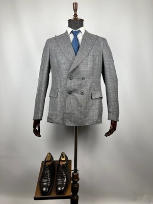 Alexander Sachs Loro Piana Fabric Summertime Double Breasted Blazer Jacket US 44