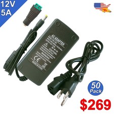 12V 5 Amp Power Supply Ac Dc Adapter 10 50 Pack 60W Transformer For CCTV  Pc