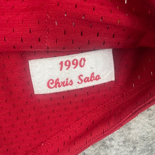 Mitchell & Ness Chris Sabo Cincinnati Reds BP Jersey 1990 #17 Red Adult 48/XL - Picture 4 of 10