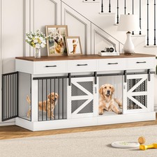 Extra Large Dog Crate Furniture for 2 Dogs, 71'' Dog Kennel Indoor