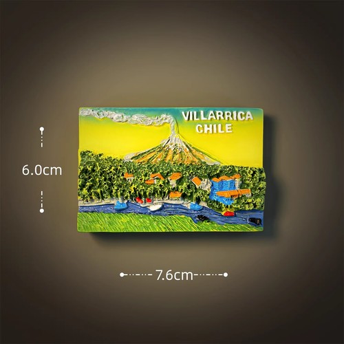 Chile Villarrica Vulkan Harz Kühlschrankmagnet Reise Souvenirs Basteln - Bild 1 von 4