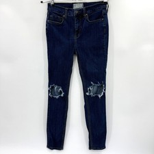 FREE PEOPLE Womens Mid Rise Skinny Ankle Jean Size 27 Distressed Blue Stretch