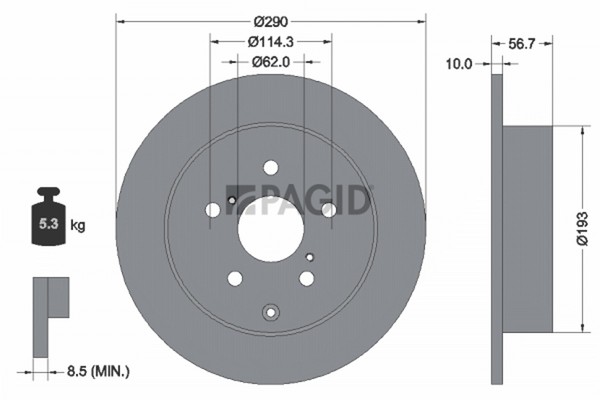 2X Bremsscheibe Pagid 54648NC FüR Toyota Corolla Verso ZNR10_ ZNR10R ZNR11_-image