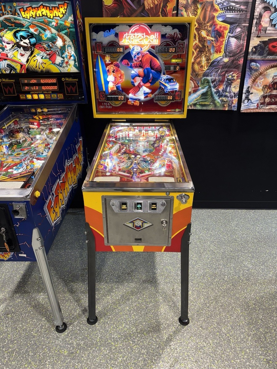 Skateball Pinball Machine Bally 1980 Restored Skateboard Orange