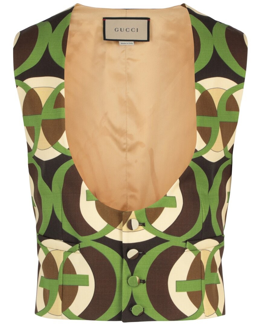 Шерстяной жилет с рисунком Gucci G Мужской 46 70190₽