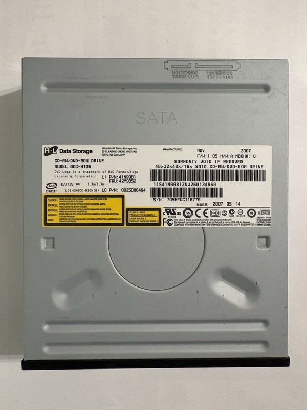 HITACHI LG GCC-H10N CD-RW/DVD-ROM Drive SATA 5.25'' - 2007